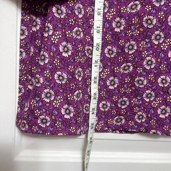J Crew Factory Floral Print Puff-sleeve Blouse in Purple Sweet Size S - Picture 8 of 11